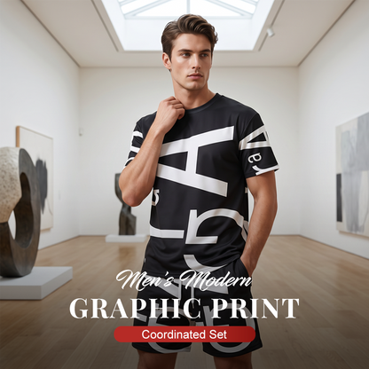 👔 PROMO LIMITÉE 50% DE RÉDUCTION ! 👕 Ensemble Homme Décontracté à Imprimé Graphique Moderne – Confort, Style & Polyvalence pour l'Été ✨