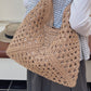📢⏰ PROMO FLASH 50% ! Sac Fourre-Tout Tissé Artisanal – Motif Bicolore Unique, Poignées à Perles, Doublure Intérieure, Style Bohème Chic & Polyvalent 🧺