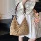 📢⏰ PROMO FLASH 50% ! Sac Fourre-Tout Tissé Artisanal – Motif Bicolore Unique, Poignées à Perles, Doublure Intérieure, Style Bohème Chic & Polyvalent 🧺