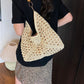 📢⏰ PROMO FLASH 50% ! Sac Fourre-Tout Tissé Artisanal – Motif Bicolore Unique, Poignées à Perles, Doublure Intérieure, Style Bohème Chic & Polyvalent 🧺