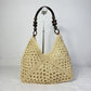 📢⏰ PROMO FLASH 50% ! Sac Fourre-Tout Tissé Artisanal – Motif Bicolore Unique, Poignées à Perles, Doublure Intérieure, Style Bohème Chic & Polyvalent 🧺