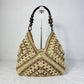 📢⏰ PROMO FLASH 50% ! Sac Fourre-Tout Tissé Artisanal – Motif Bicolore Unique, Poignées à Perles, Doublure Intérieure, Style Bohème Chic & Polyvalent 🧺