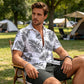 🏝️👔 PROMO FLASH 50% ! Set Vacances Homme – Chemise & Short Imprimé Tropical, Léger & Respirant – Look Plage & Détente ☀️
