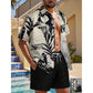 🏝️👔 PROMO FLASH 50% ! Set Vacances Homme – Chemise & Short Imprimé Tropical, Léger & Respirant – Look Plage & Détente ☀️