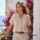 👕 PROMO FLASH 50% ! 🌸 Top Femme en Maille Ajourée à Boutons – Léger, Respirant & Style Bohème pour l'Été ☀️