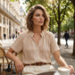 👕 PROMO FLASH 50% ! 🌸 Top Femme en Maille Ajourée à Boutons – Léger, Respirant & Style Bohème pour l'Été ☀️