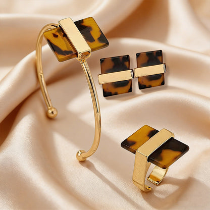 🐆✨ PROMO FLASH 50% ! Ensemble de Bijoux Léopard pour Femme – Colliers, Bracelets & Boucles d'Oreilles Coordonnés, Alliage Doré Durable 💍