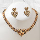 🐆✨ PROMO FLASH 50% ! Ensemble de Bijoux Léopard pour Femme – Colliers, Bracelets & Boucles d'Oreilles Coordonnés, Alliage Doré Durable 💍