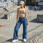 👖🔥 PROMO FLASH 50% ! Jean Large Taille Haute avec Poches Cargo – Coupe Droit Décontracté, Tissu Coton Durable, Style Streetwear Polyvalent 🎉