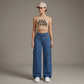 👖🔥 PROMO FLASH 50% ! Jean Large Taille Haute avec Poches Cargo – Coupe Droit Décontracté, Tissu Coton Durable, Style Streetwear Polyvalent 🎉