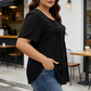 👚🌸 PROMO FLASH 50% ! T-shirt Femme à Plis Devant & Manches Bouffantes – Tissu Doux, Coupe Ample Flatteuse, Style Chic & Polyvalent pour le Bureau ou le Quotidien ✨