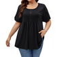 👚🌸 PROMO FLASH 50% ! T-shirt Femme à Plis Devant & Manches Bouffantes – Tissu Doux, Coupe Ample Flatteuse, Style Chic & Polyvalent pour le Bureau ou le Quotidien ✨