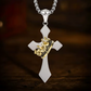 👑 PROMO FLASH 50% ! ✨ Pendentif Croix & Couronne en Titane – Bijou Porte-Bonheur, Style Vintage & Hypoallergénique ✝️