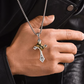 👑 PROMO FLASH 50% ! ✨ Pendentif Croix & Couronne en Titane – Bijou Porte-Bonheur, Style Vintage & Hypoallergénique ✝️