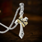 👑 PROMO FLASH 50% ! ✨ Pendentif Croix & Couronne en Titane – Bijou Porte-Bonheur, Style Vintage & Hypoallergénique ✝️