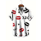 👔🔥 PROMO FLASH 50% ! Chemise Homme Imprimé Baisers XOXO – Tissu Léger Infroissable, Col Classique, Manches Courtes Décontractées 💋