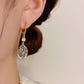 📢⏰ PROMO FLASH 50% ! Boucles d'oreilles Créoles Pendantes Bleu Ciel – Design Art Déco, Strass en Larme, Léger, Fermoir Sécurisé, Cadeau Élégant & Chic ✨
