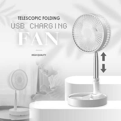 💨🌀 PROMO FLASH 50% ! Ventilateur Télescopique Pliable Rechargeable USB – 4 Vitesses, Hauteur Réglable, Rotation 180°, Silencieux, 3600mAh, Parfait pour Maison, Bureau & Extérieur ⚡