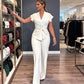 👗🌟 PROMO FLASH 50% ! Ensemble 2 Pièces Femme Élégant – Haut Col V & Tour de Taille Noué, Pantalon Large, Style Chic & Polyvalent pour le Bureau & Soirée ✨