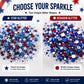 ✨🎆 PROMO FLASH 50% ! Bâton de Paillettes 3D pour Fêtes – Rouge, Blanc, Bleu, Application Facile, Formule Sûre & Lavable 🇫🇷