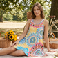 💐🌺 PROMO EXCEPTIONNELLE 50% ! Robe Femme Imprimée Sans Manches – Tissu Coton Léger, Tombé Fluide, Coupe Décontractée, Style Bohème & Polyvalent 💨