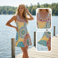 💐🌺 PROMO EXCEPTIONNELLE 50% ! Robe Femme Imprimée Sans Manches – Tissu Coton Léger, Tombé Fluide, Coupe Décontractée, Style Bohème & Polyvalent 💨