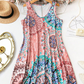 💐🌺 PROMO EXCEPTIONNELLE 50% ! Robe Femme Imprimée Sans Manches – Tissu Coton Léger, Tombé Fluide, Coupe Décontractée, Style Bohème & Polyvalent 💨