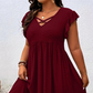 👗✨ PROMO FLASH 50% ! Robe Femme Col V avec Volants – Coupe Cintrée, Tissu Léger & Doux, Style Élégant & Polyvalent pour Toutes Occasions ✨