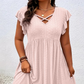 👗✨ PROMO FLASH 50% ! Robe Femme Col V avec Volants – Coupe Cintrée, Tissu Léger & Doux, Style Élégant & Polyvalent pour Toutes Occasions ✨