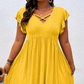 👗✨ PROMO FLASH 50% ! Robe Femme Col V avec Volants – Coupe Cintrée, Tissu Léger & Doux, Style Élégant & Polyvalent pour Toutes Occasions ✨