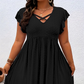 👗✨ PROMO FLASH 50% ! Robe Femme Col V avec Volants – Coupe Cintrée, Tissu Léger & Doux, Style Élégant & Polyvalent pour Toutes Occasions ✨