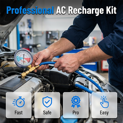 🔧⚙️ PROMO FLASH 58% ! Kit de Remplissage de Réfrigérant R134a – Avec Manomètre (0-350 PSI), Raccord Rapide 13mm, Compatible R12/R22, pour Climatisation Auto 🚗