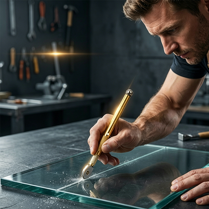 🔧 50% DE RÉDUCTION ! ✍️ Coupe-Verre Professionnel Type Stylo – Alliage Aluminium + Molette Carbure – Bille à Tapoter Intégrée for Miroirs & Carrelage