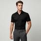 👔🍁 PROMO FLASH 50% ! Chemise Homme Noire Jacquard – Motif Losange Subtile, Coupe Athlétique Slim, Manches Courtes, Tissu Infroissable, 8 Tailles (jusqu'au 5XL) ✨