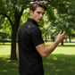 👔🍁 PROMO FLASH 50% ! Chemise Homme Noire Jacquard – Motif Losange Subtile, Coupe Athlétique Slim, Manches Courtes, Tissu Infroissable, 8 Tailles (jusqu'au 5XL) ✨
