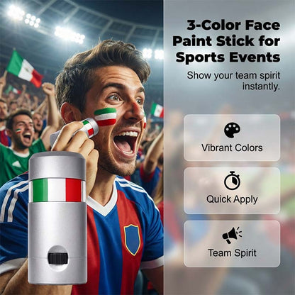 🇫🇷🎨 PROMO LIMITÉE 50% ! Bâton de Peinture Visage Drapeau France – 3 Couleurs en 1, Application Facile, Lavable à l'Eau, Parfait pour Matchs, Fêtes & Événements ✨