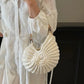 🐚✨ PROMO FLASH 50% ! Sac à Main Coquillage Tricot – Bretelles Duales (Chaîne Perles & Poignée Tressée), Léger, Style Bohème & Polyvalent 👒