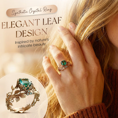 🌿💍 PROMO FLASH 50% ! Bague en Cristal Vert Feuille – Design Détaillé Naturel, Alliage de Zinc Durable, Multiples Couleurs & Tailles, Élégance Bohème ✨