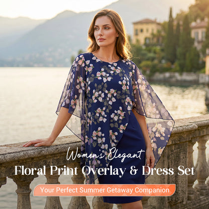 👗✨ PROMO LIMITÉE 50% ! Ensemble Robe & Boléro Imprimé Fleuri – Style Élégant & Féminin, Tissu Léger, Parfait pour Occasions Spéciales & Sorties 💃