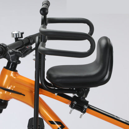 🚲👶 PROMO FLASH 50% ! Siège Vélo Enfant à l'Avant – Guidon Dédié, Accoudoirs Ouvrants, Repose-Pieds Réglables, Simili Cuir, Compatible VTT/Ville/Pliant ⚙️