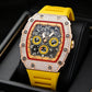 ⌚💎 PROMO FLASH 50% ! Montre Homme de Luxe Forme Tonneau avec Strass – Édition Limitée, Cadran Cristal, Design Unique & Élégant ✨