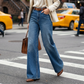 👖🌸 PROMO FLASH 50% ! Jean Femme Taille Haute & Jambe Large – Denim Coton de Haute Qualité, Coupe Vintage, Style Polyvalent pour Toutes Occasions ✨