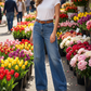 👖🌸 PROMO FLASH 50% ! Jean Femme Taille Haute & Jambe Large – Denim Coton de Haute Qualité, Coupe Vintage, Style Polyvalent pour Toutes Occasions ✨