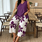 🌸🌺 PROMO FLASH 50% ! Ensemble 2 Pièces Femme – T-shirt Asymétrique & Pantacourt Imprimé Fleuri, Tissu Doux, Style Bohème Chic & Polyvalent ✨