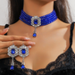 📢⏰ PROMO FLASH 50% ! Ensemble Collier Ras-du-Cou Cristal & Boucles d'Oreilles – Plusieurs Rangs, Cristaux Éclatants, Style Luxe & Élégant pour Soirées & Événements 💎