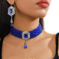 📢⏰ PROMO FLASH 50% ! Ensemble Collier Ras-du-Cou Cristal & Boucles d'Oreilles – Plusieurs Rangs, Cristaux Éclatants, Style Luxe & Élégant pour Soirées & Événements 💎