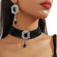 📢⏰ PROMO FLASH 50% ! Ensemble Collier Ras-du-Cou Cristal & Boucles d'Oreilles – Plusieurs Rangs, Cristaux Éclatants, Style Luxe & Élégant pour Soirées & Événements 💎