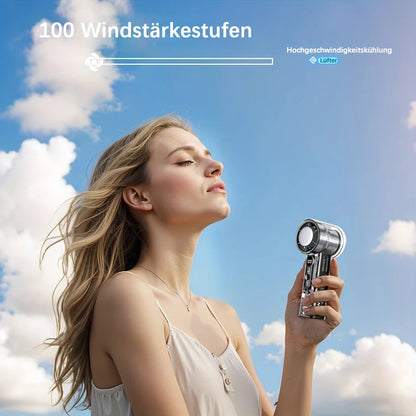 📢❄️ PROMO FLASH 50% ! Ventilateur de Poche sans Pales Portable – 100+ Vitesses, Écran Numérique, Moteur 16000 tr/min, Batterie 3000mAh, Design Mécha Transparent, Mini Climatiseur Personnel 🌀
