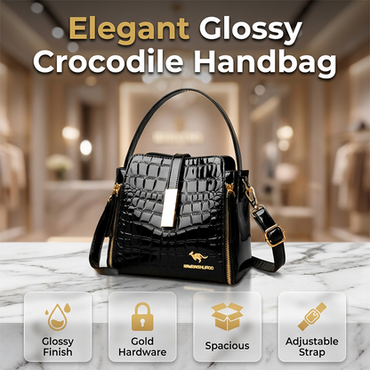 👜 PROMO LIMITÉE 50% DE RÉDUCTION ! ✨ Sac à Main Croco Brillant – Élégant, Structure, Polyvalent 💎