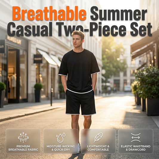 🎉 PROMO EXCEPTIONNELLE 50% DE RÉDUCTION ! 🌬️ Ensemble T-shirt & Short Homme Texturé Gaufre – Tissu Respirant Sensation Fraîche, Coupe Ample & Style Décontracté – Le Look Estival Ultime ☀️👕